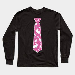 Bunny Rabbit Tie Funny Easter Pattern Men Boys Long Sleeve T-Shirt